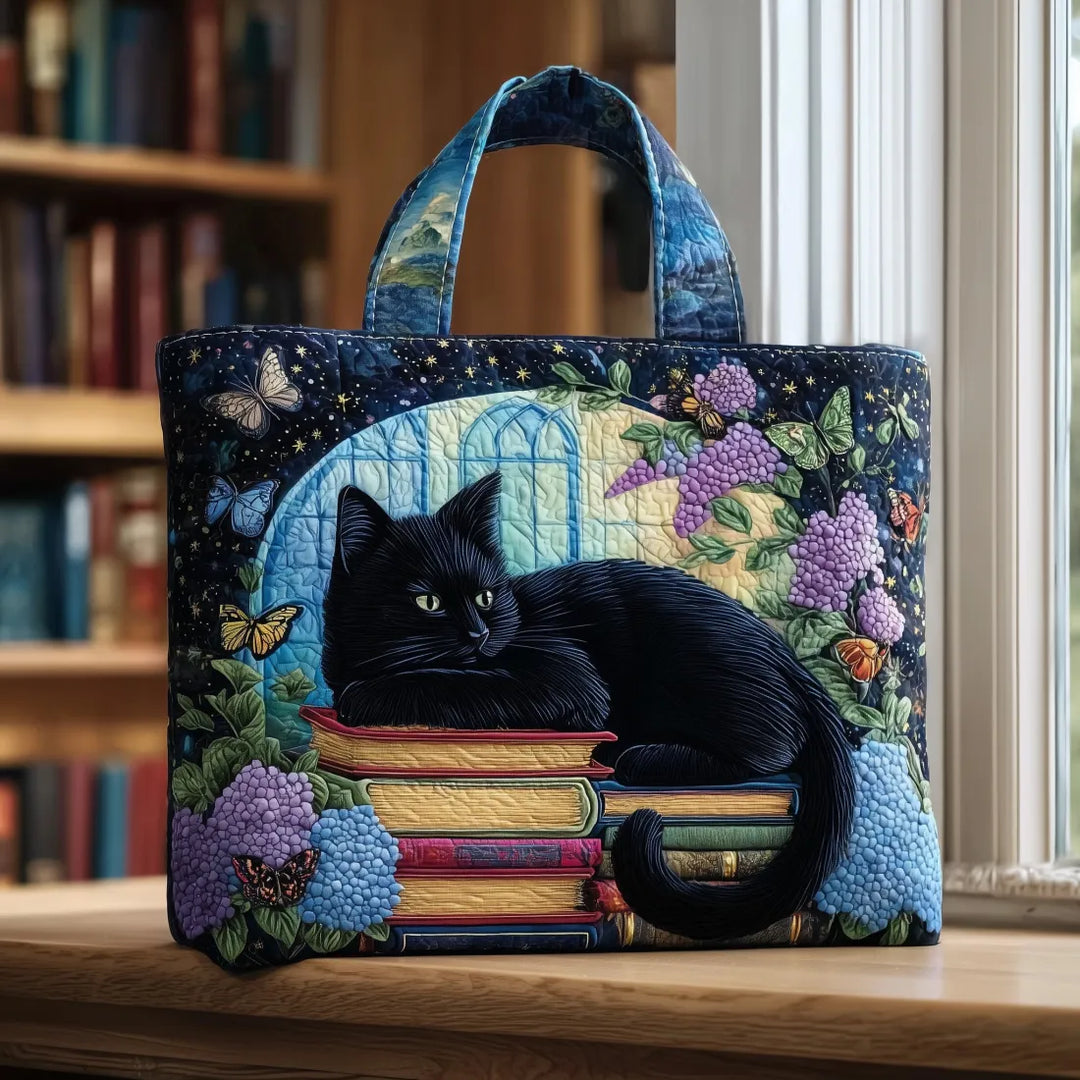 Handmade Chat Noir Bag on Books
