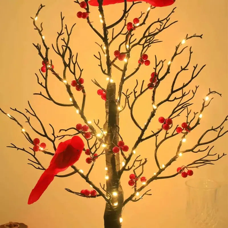Bright Vintage Tree with Cardinals