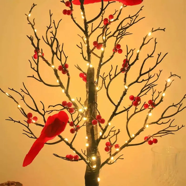 Bright Vintage Tree with Cardinals