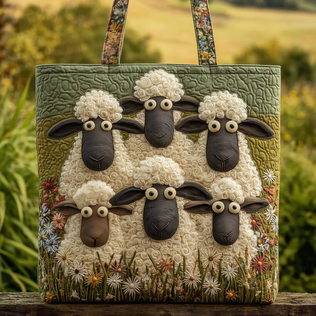 Handmade Bag of Five Sheep