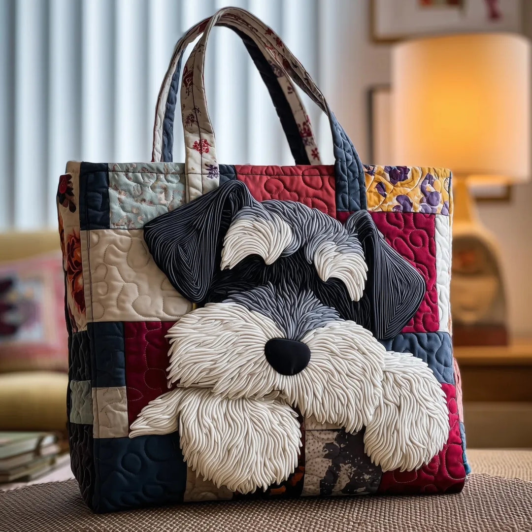 Handmade Shopping Bag with Schnauzer