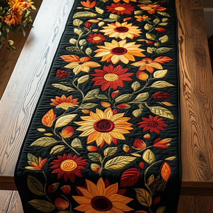 Quilted Table Runner - Autumn Sunflowers
