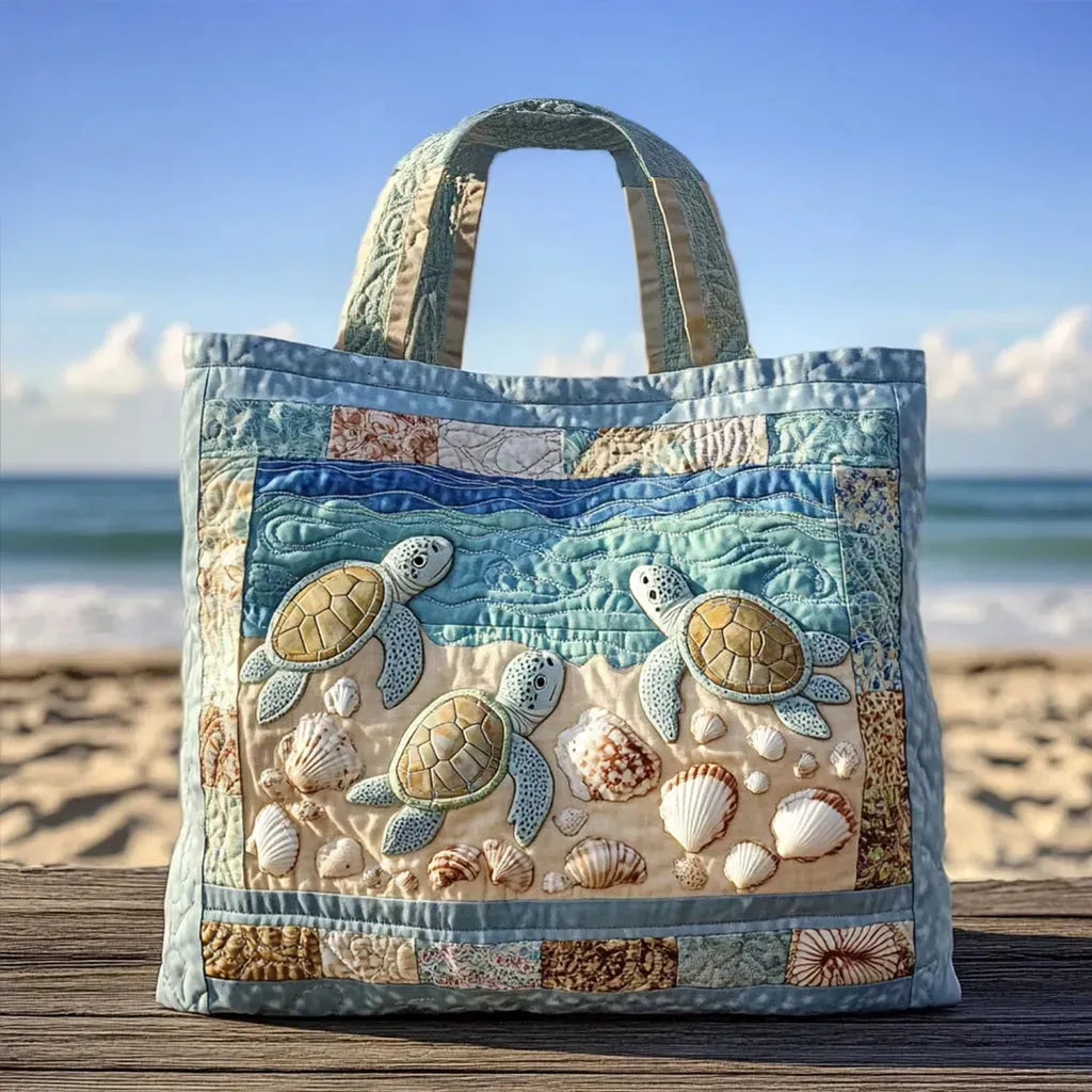 Quilted Turtle Handmade Tote Bag