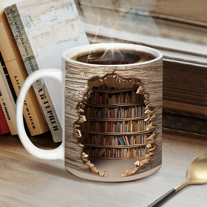 Charming Library Mug with Heat Activation
