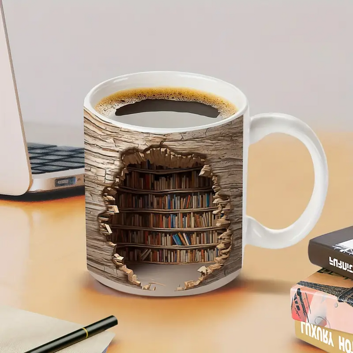 Charming Library Mug with Heat Activation