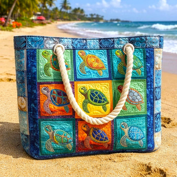 Handmade Beach Bag | Tranquil Turtle