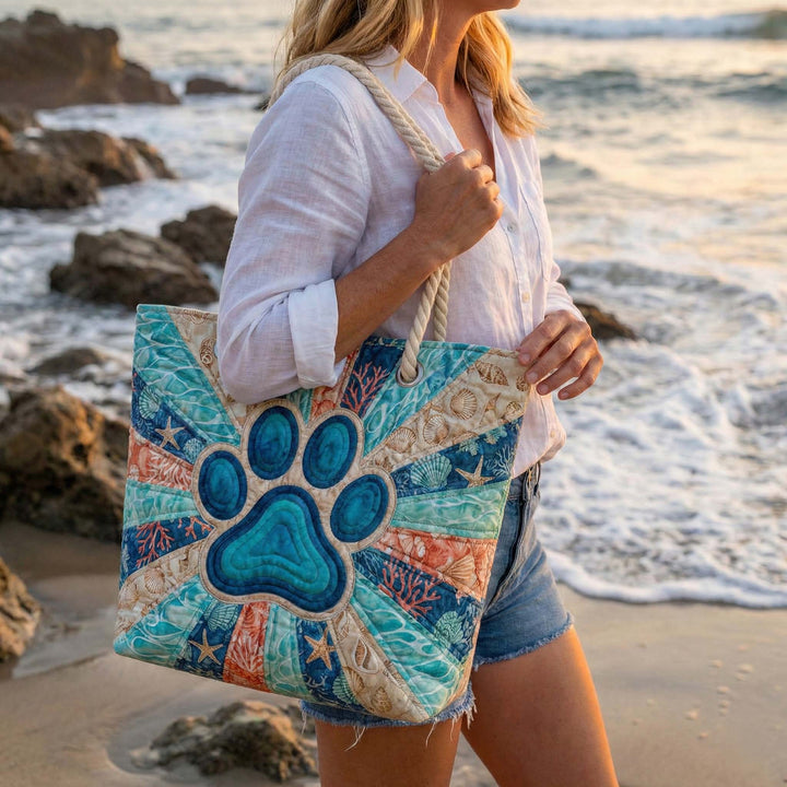 Handmade Beach Bag | Paw Print