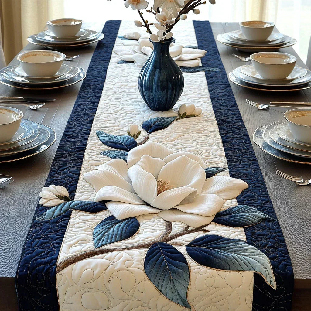 Quilted Table Runner - Tranquil Magnolia